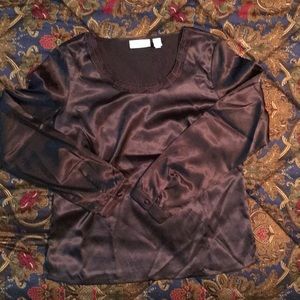 Embellished Chico’s L/S brown top - Chico’s 0